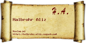 Halbrohr Aliz névjegykártya