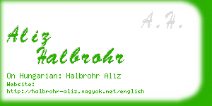 aliz halbrohr business card